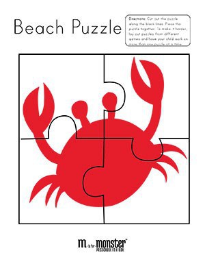 M is for Monster Toddler Beach Printable