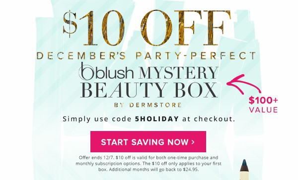 Save $10 blush Mystery Beauty Box Coupon