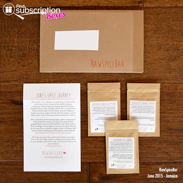 RawSpiceBar June 2015 Spice Box Review - Box Contents