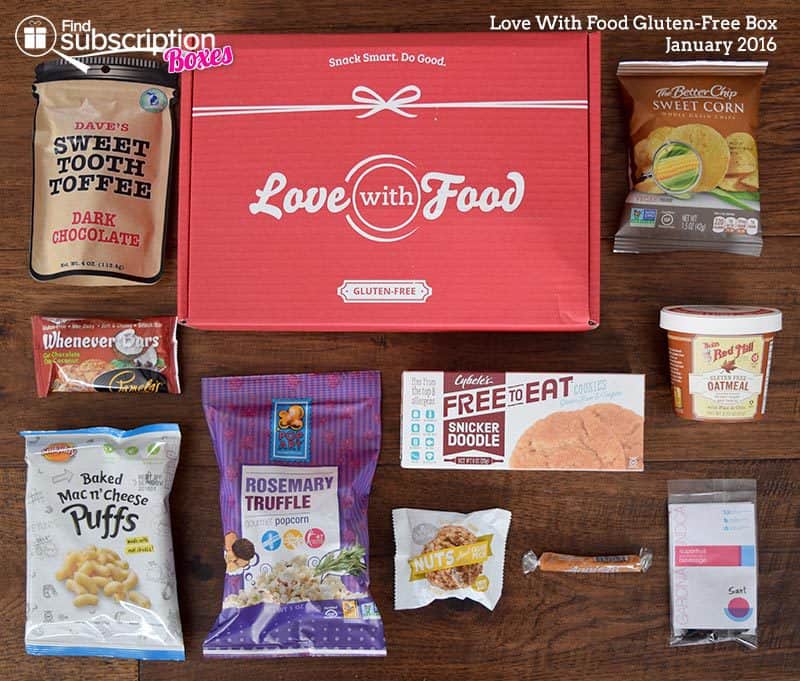 Love With Food January 2016 Gluten-Free Box Review - Box Contents