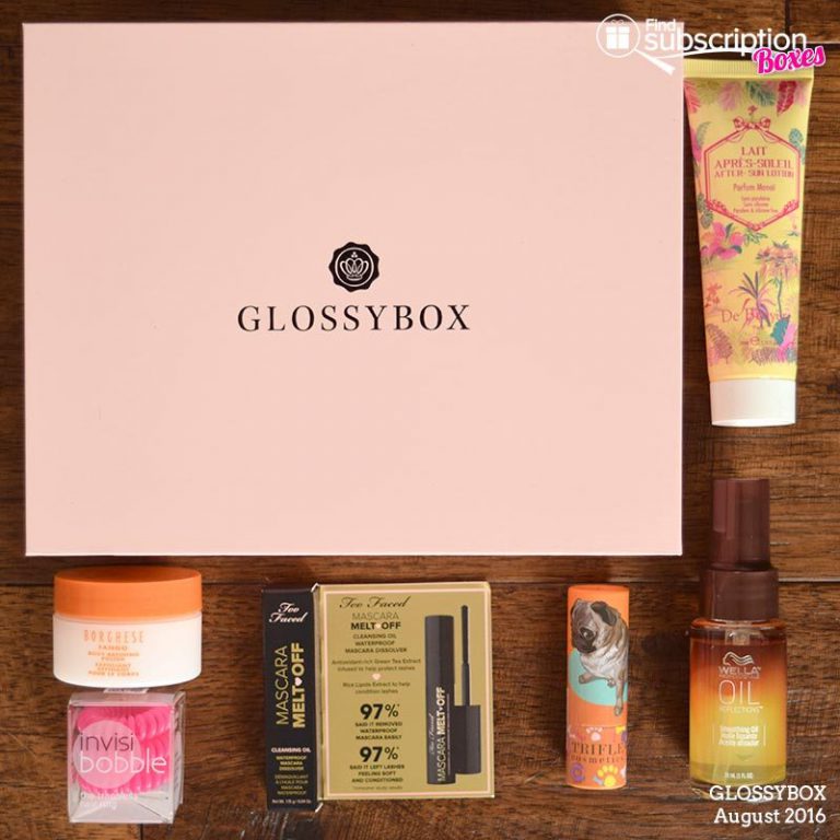 August 2016 GLOSSYBOX Review - Box Contents
