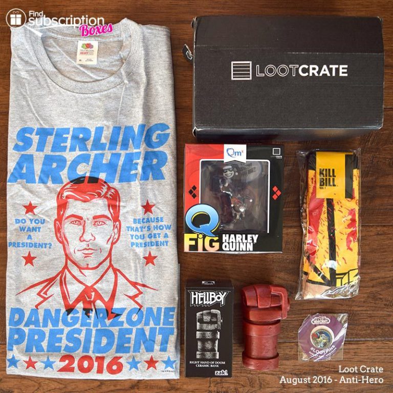 August 2016 Loot Crate Review – Anti-Hero Crate + Coupon | Find ...