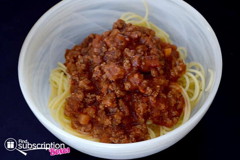August 2016 Plaid Cow Society Review - Spaghetti & Meat Sauce