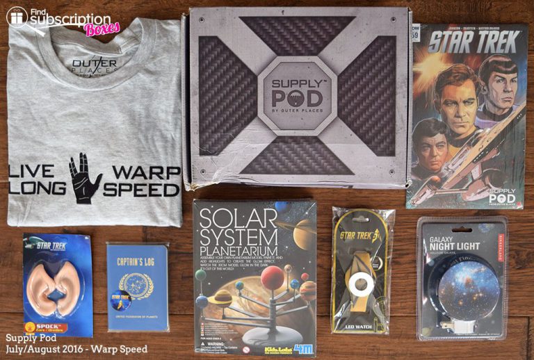 Supply Pod August 2016 Review – Warp Speed - Box Contents