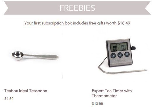 Teabox Free Acessories with New Subscriptions